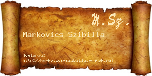 Markovics Szibilla névjegykártya